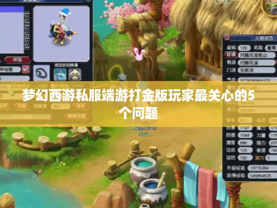 梦幻西游私服端游打金版玩家最关心的5个问题 梦幻西游私服端游打金版玩家最关心的5个问题