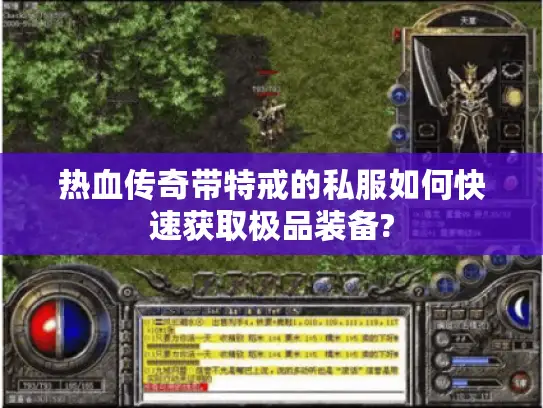 热血传奇带特戒的私服如何快速获取极品装备? 热血传奇带特戒的私服如何快速获取极品装备?
