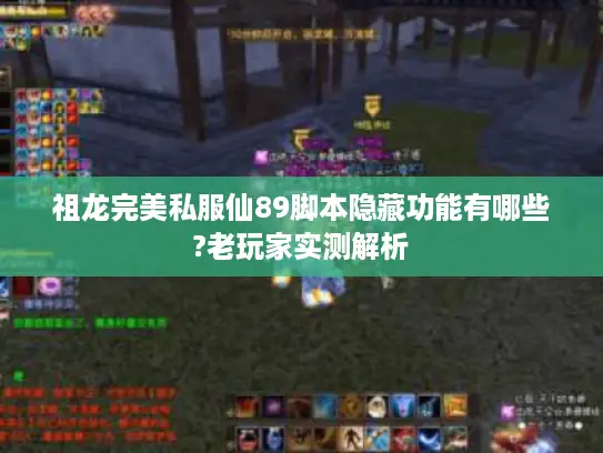 祖龙完美私服仙89脚本隐藏功能有哪些?老玩家实测解析