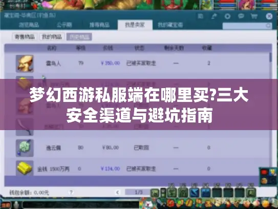 梦幻西游私服端在哪里买?三大安全渠道与避坑指南