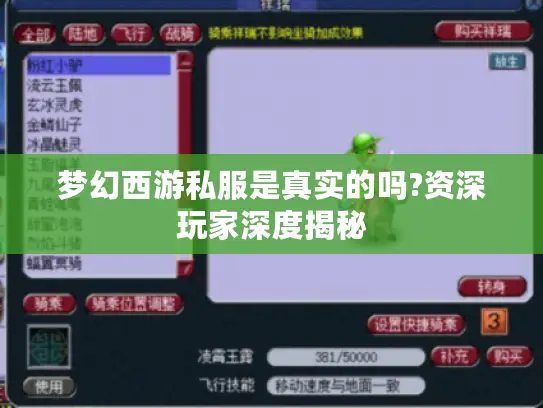 梦幻西游私服是真实的吗?资深玩家深度揭秘 梦幻西游私服是真实的吗?资深玩家深度揭秘