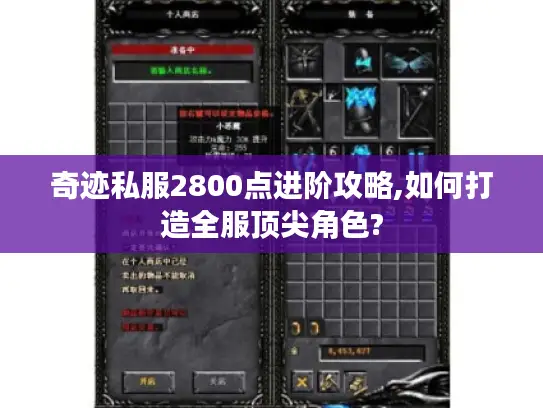 奇迹私服2800点进阶攻略,如何打造全服顶尖角色?