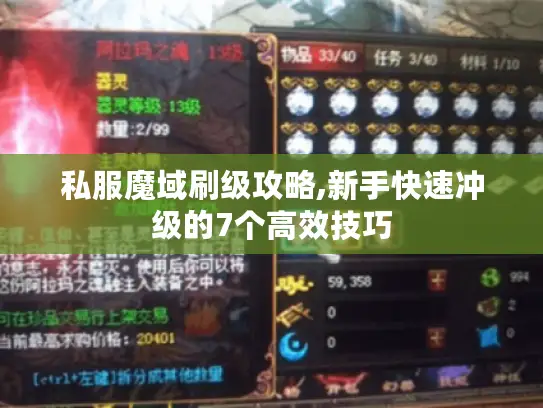 私服魔域刷级攻略,新手快速冲级的7个高效技巧