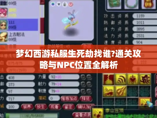 梦幻西游私服生死劫找谁?通关攻略与NPC位置全解析 梦幻西游私服生死劫找谁?通关攻略与NPC位置全解析