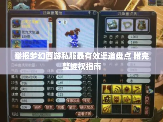 举报梦幻西游私服最有效渠道盘点 附完整维权指南