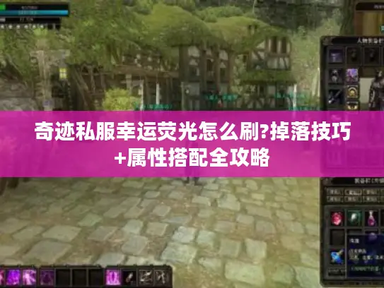 奇迹私服幸运荧光怎么刷?掉落技巧+属性搭配全攻略