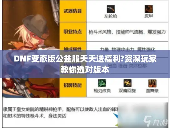 DNF变态版公益服天天送福利?资深玩家教你选对版本