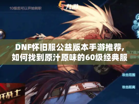 DNF怀旧服公益版本手游推荐,如何找到原汁原味的60级经典服?