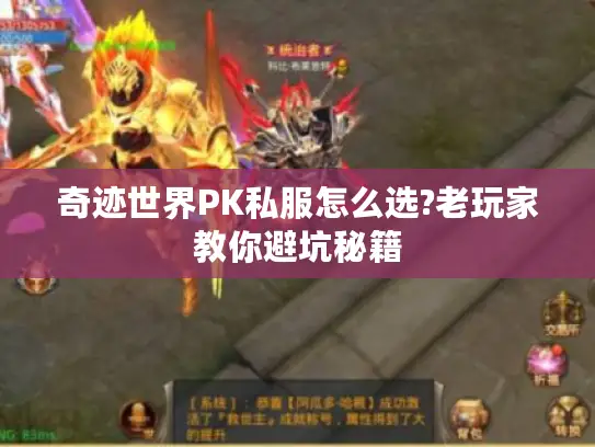 奇迹世界PK私服怎么选?老玩家教你避坑秘籍