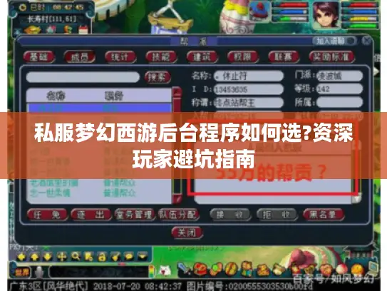私服梦幻西游后台程序如何选?资深玩家避坑指南