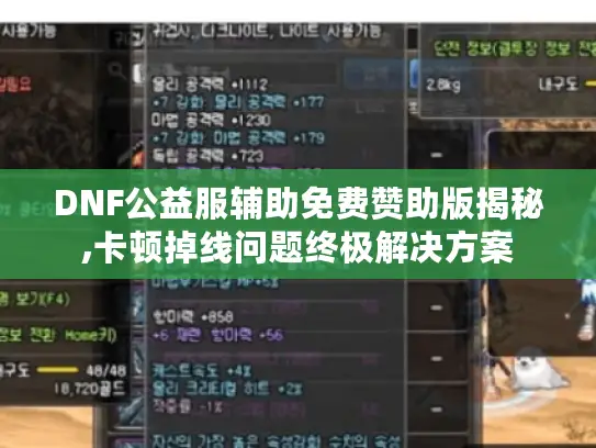 DNF公益服辅助免费赞助版揭秘,卡顿掉线问题终极解决方案 DNF公益服辅助免费赞助版揭秘,卡顿掉线问题终极解决方案
