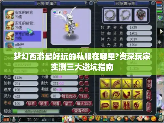 梦幻西游最好玩的私服在哪里?资深玩家实测三大避坑指南