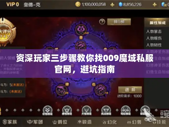 资深玩家三步骤教你找009魔域私服官网，避坑指南