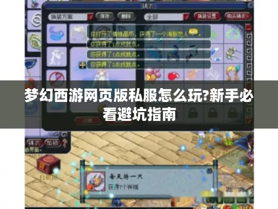 梦幻西游网页版私服怎么玩?新手必看避坑指南