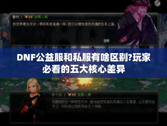 DNF公益服和私服有啥区别?玩家必看的五大核心差异
