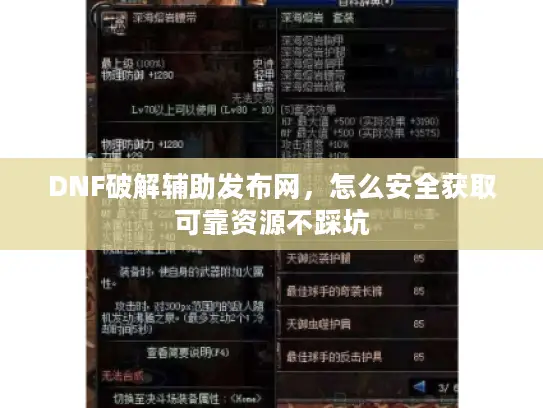 DNF破解辅助发布网，怎么安全获取可靠资源不踩坑