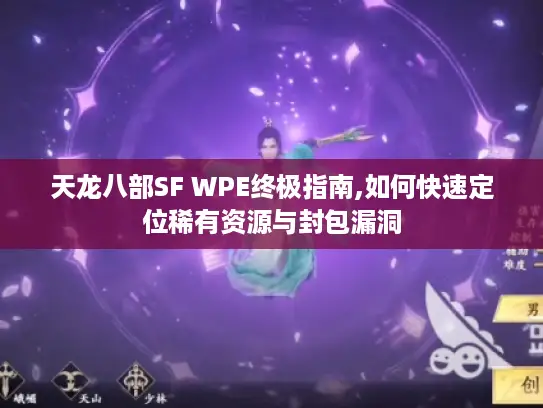 天龙八部SF WPE终极指南,如何快速定位稀有资源与封包漏洞