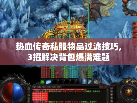 热血传奇私服物品过滤技巧,3招解决背包爆满难题