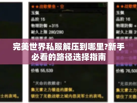完美世界私服解压到哪里?新手必看的路径选择指南