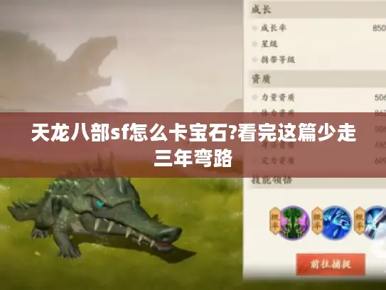 天龙八部sf怎么卡宝石?看完这篇少走三年弯路