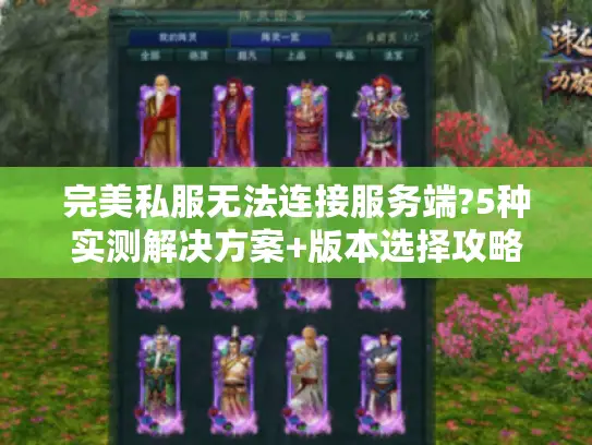 完美私服无法连接服务端?5种实测解决方案+版本选择攻略