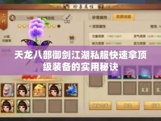 天龙八部御剑江湖私服快速拿顶级装备的实用秘诀