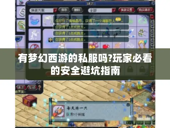 有梦幻西游的私服吗?玩家必看的安全避坑指南