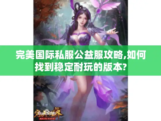 完美国际私服公益服攻略,如何找到稳定耐玩的版本?
