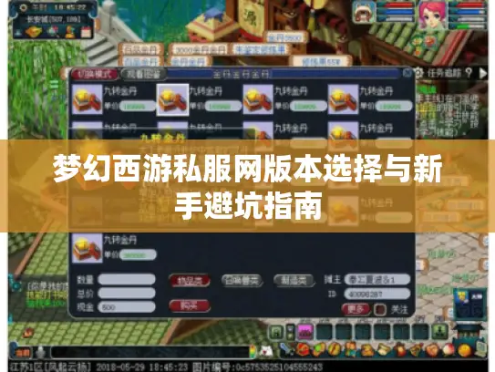 梦幻西游私服网版本选择与新手避坑指南