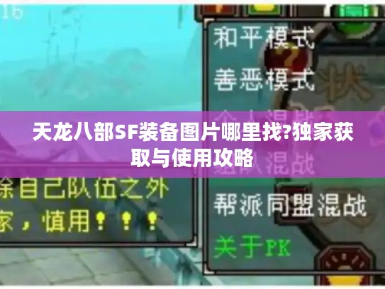 天龙八部SF装备图片哪里找?独家获取与使用攻略