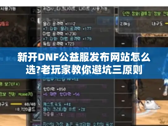 新开DNF公益服发布网站怎么选?老玩家教你避坑三原则