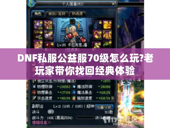 DNF私服公益服70级怎么玩?老玩家带你找回经典体验