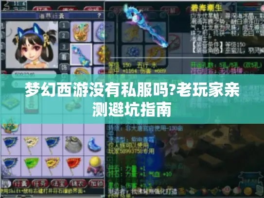 梦幻西游没有私服吗?老玩家亲测避坑指南