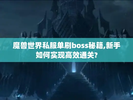魔兽世界私服单刷boss秘籍,新手如何实现高效通关?