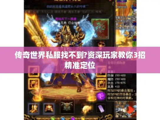传奇世界私服找不到?资深玩家教你3招精准定位