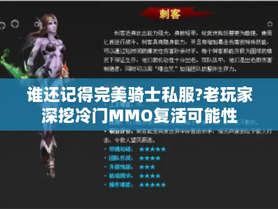 谁还记得完美骑士私服?老玩家深挖冷门MMO复活可能性