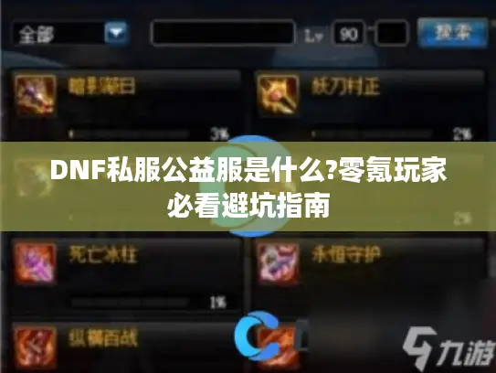 DNF私服公益服是什么?零氪玩家必看避坑指南
