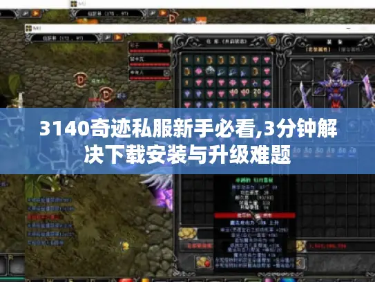 3140奇迹私服新手必看,3分钟解决下载安装与升级难题