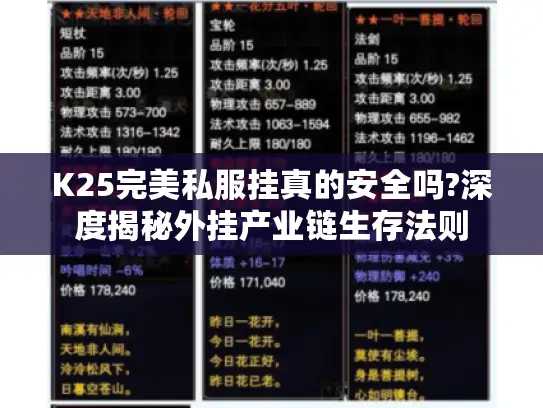 K25完美私服挂真的安全吗?深度揭秘外挂产业链生存法则