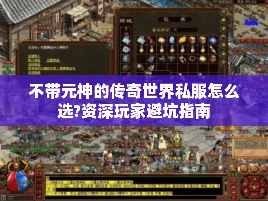 不带元神的传奇世界私服怎么选?资深玩家避坑指南