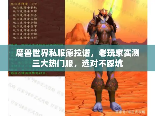 魔兽世界私服德拉诺，老玩家实测三大热门服，选对不踩坑