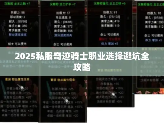 2025私服奇迹骑士职业选择避坑全攻略 2025私服奇迹骑士职业选择避坑全攻略