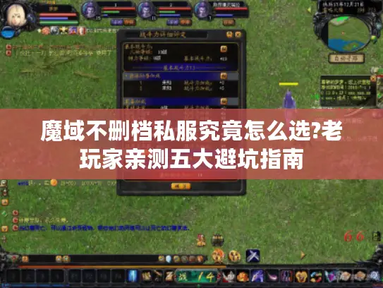 魔域不删档私服究竟怎么选?老玩家亲测五大避坑指南