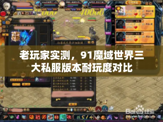 老玩家实测，91魔域世界三大私服版本耐玩度对比