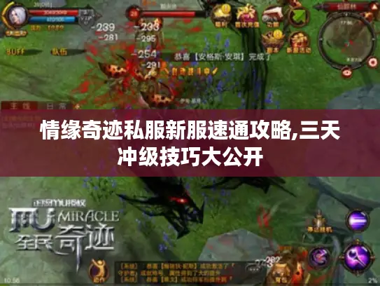 情缘奇迹私服新服速通攻略,三天冲级技巧大公开 情缘奇迹私服新服速通攻略,三天冲级技巧大公开
