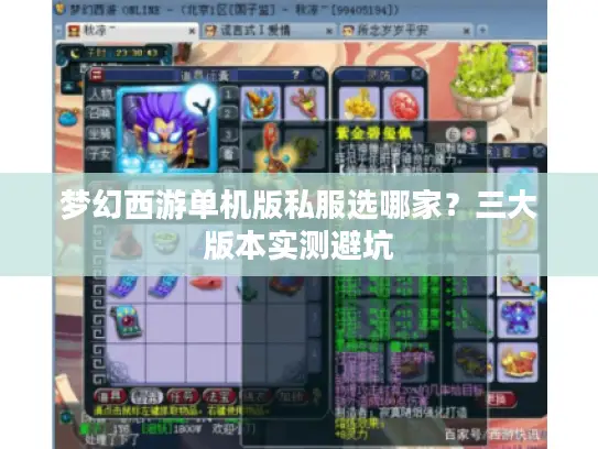 梦幻西游单机版私服选哪家？三大版本实测避坑