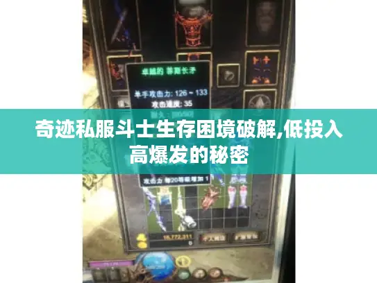 奇迹私服斗士生存困境破解,低投入高爆发的秘密