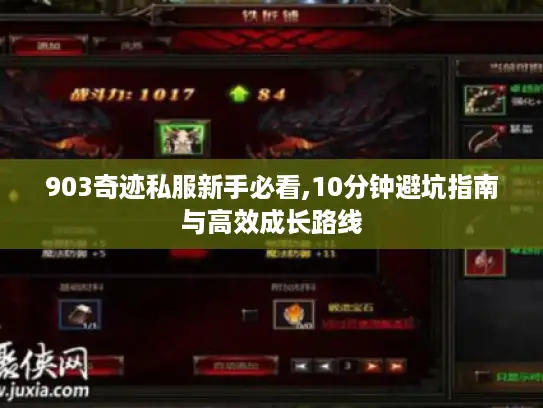 903奇迹私服新手必看,10分钟避坑指南与高效成长路线
