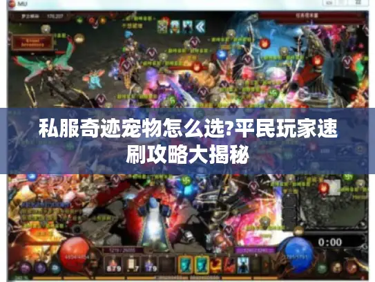 私服奇迹宠物怎么选?平民玩家速刷攻略大揭秘