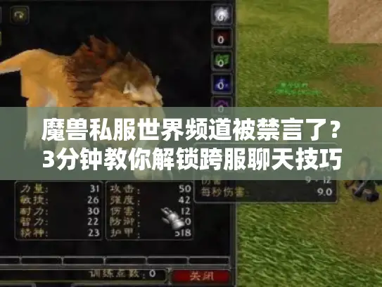 魔兽私服世界频道被禁言了？3分钟教你解锁跨服聊天技巧